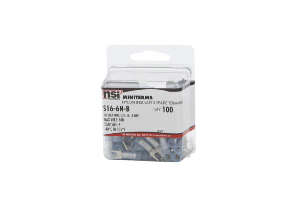 16-14 Vinyl Lock Spade 100 Pack # 6 Stud