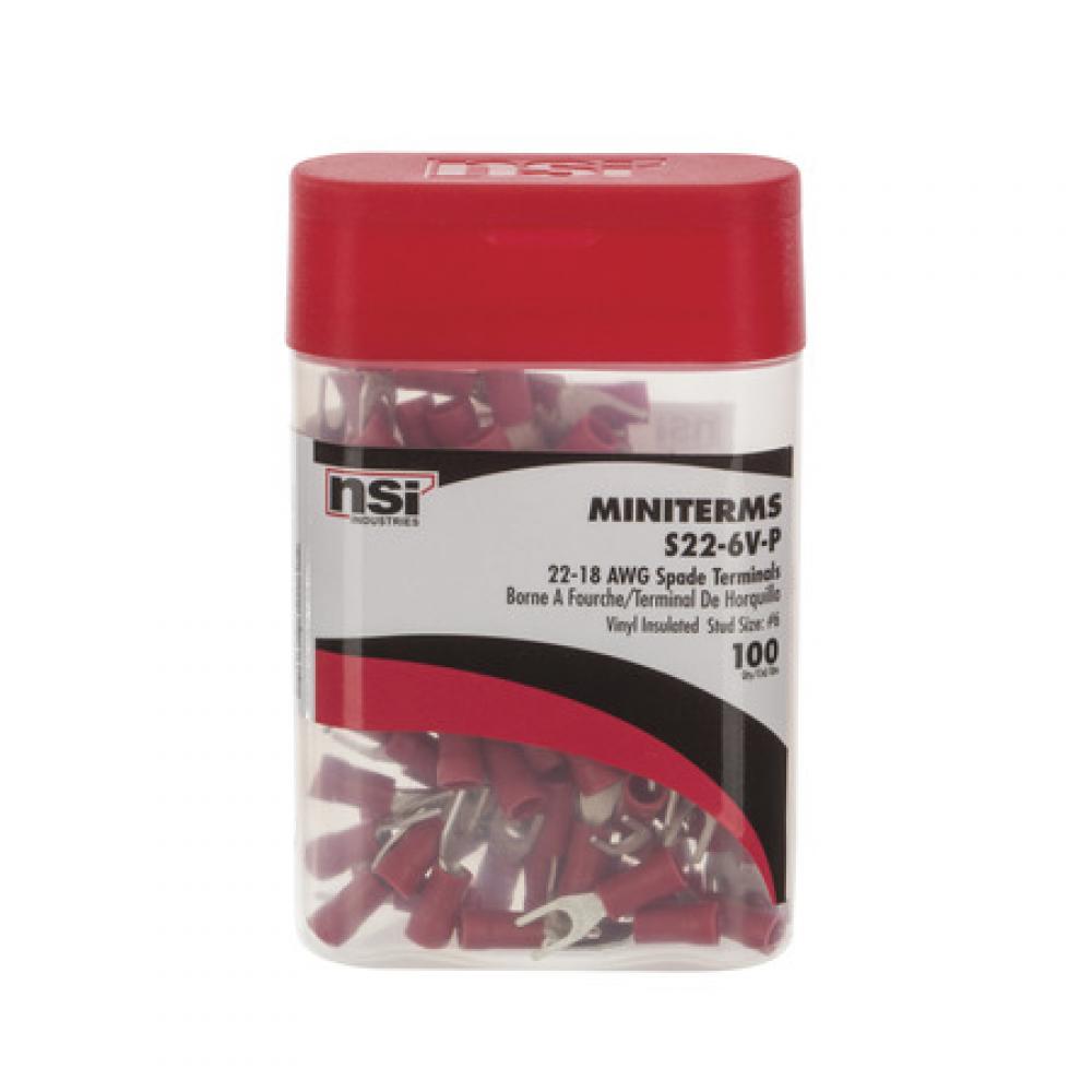 22-18 Vinyl Spade #8 Stud, 100 Per Pack
