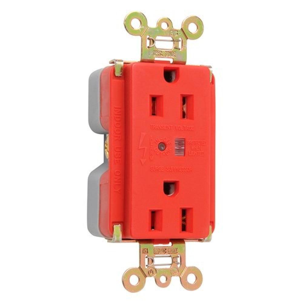 TVSS RECP 15A 125V ALARM RED