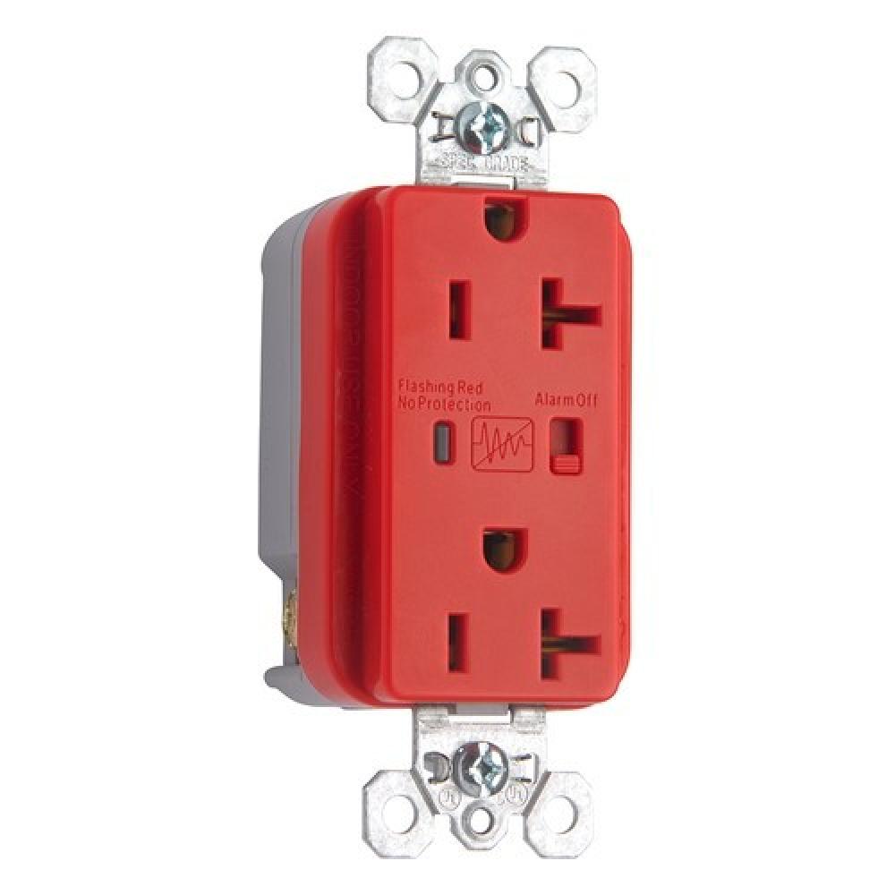 TVSS RECP 20A 125V ALARM RED