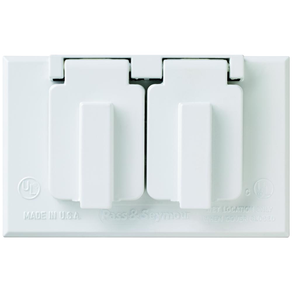 WP 1G HORIZ DUPLEX COVER WHITE