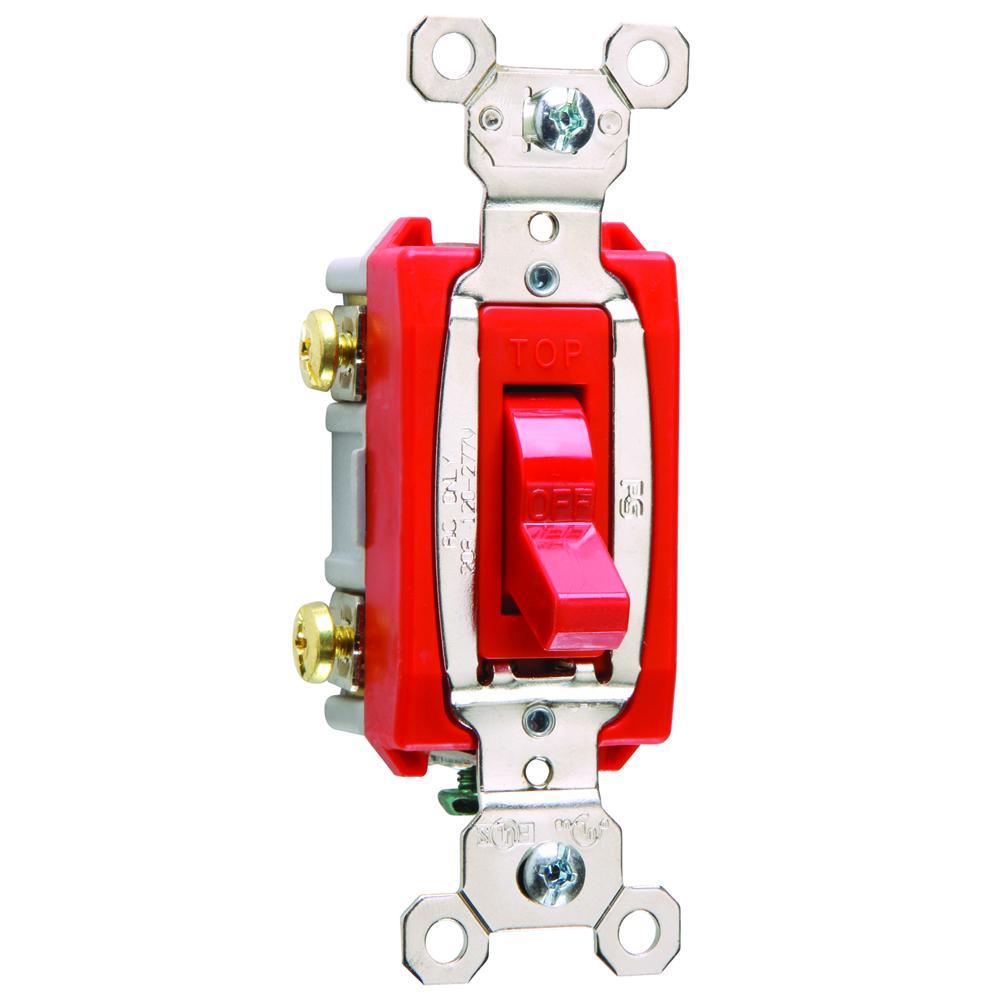 20A 120/277VAC B+S WIRE DP SW RED