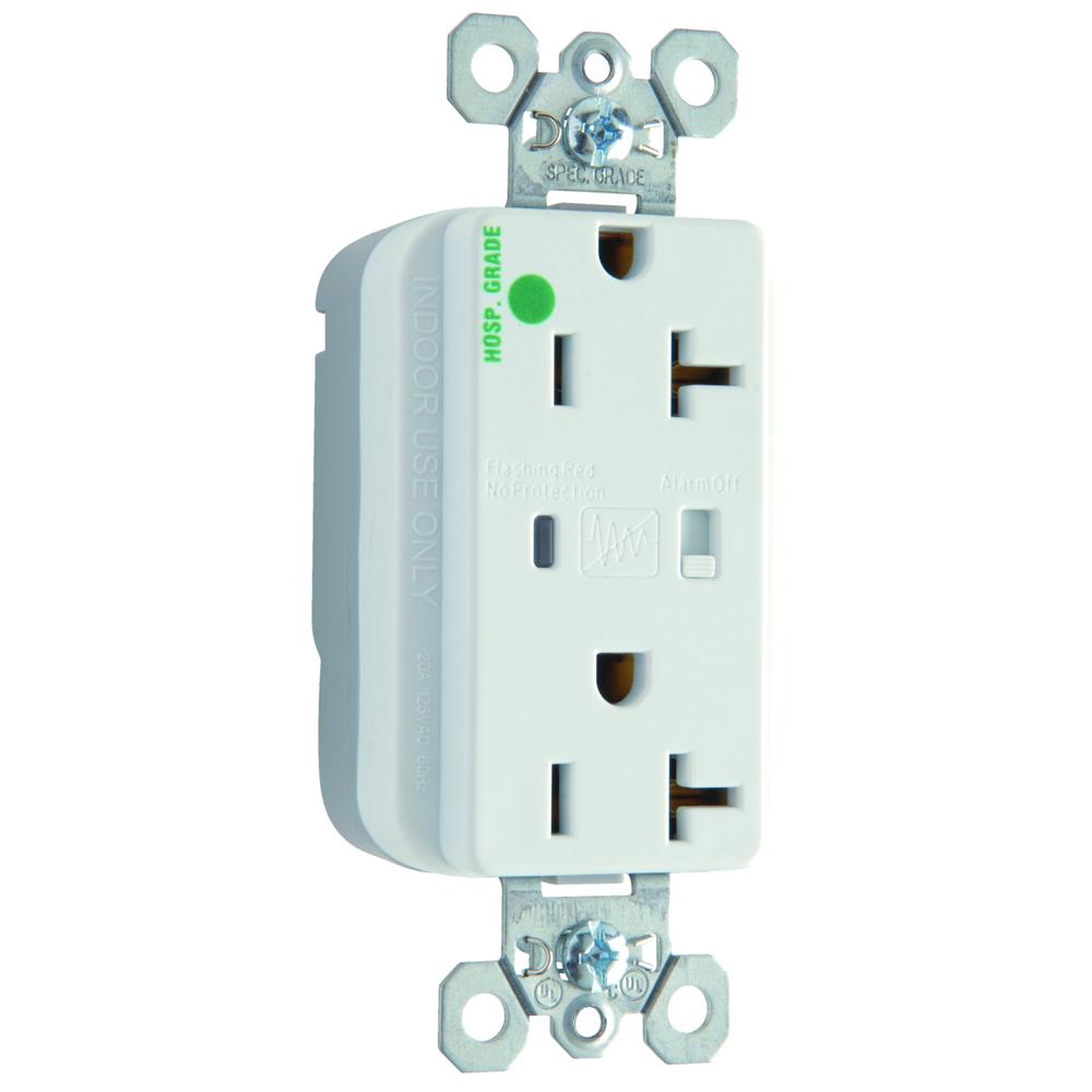 PT HG SPD RECP 20A/125V ALARM WH