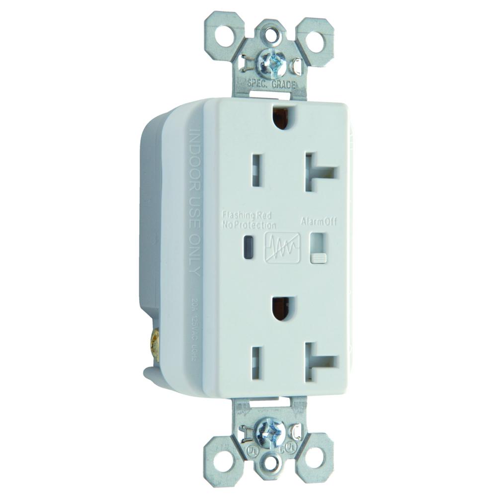 SPD RECP TR 20A/125V ALARM WH