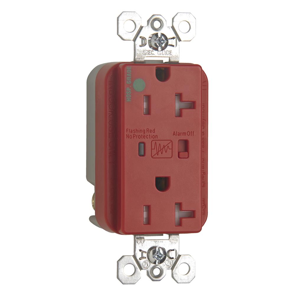 HG SPD RECP TR 20A/125V ALARM RED