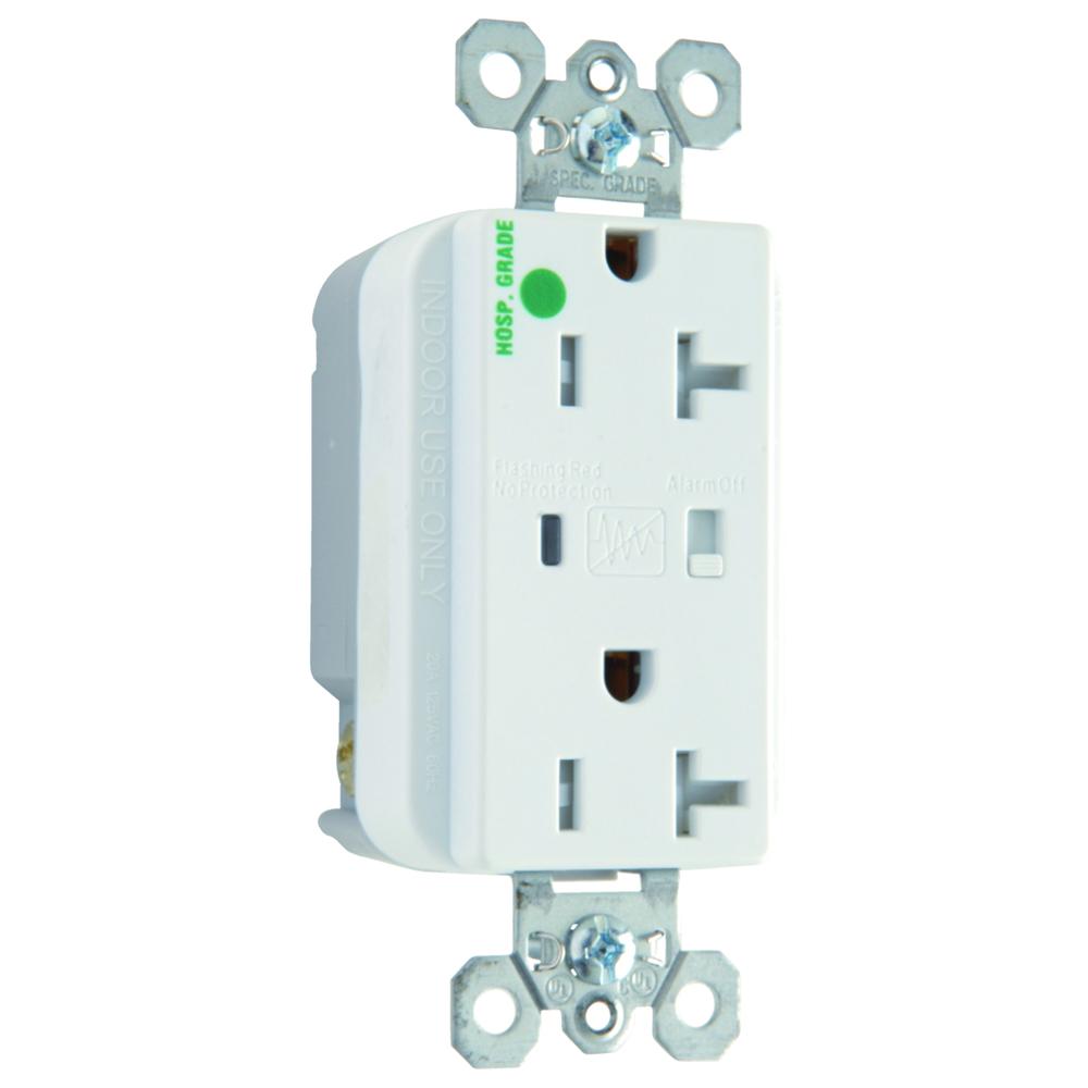 HG SPD RECP TR 20A/125V ALARM WH