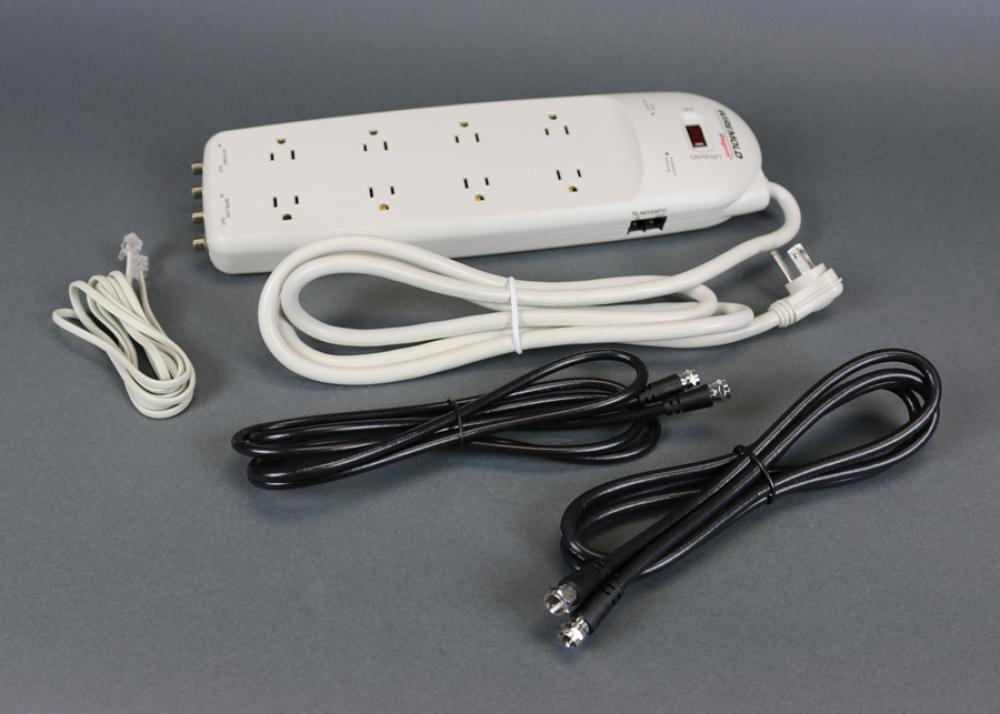8 OUTLET SURGE STRIP W/DSS,6FT CORD