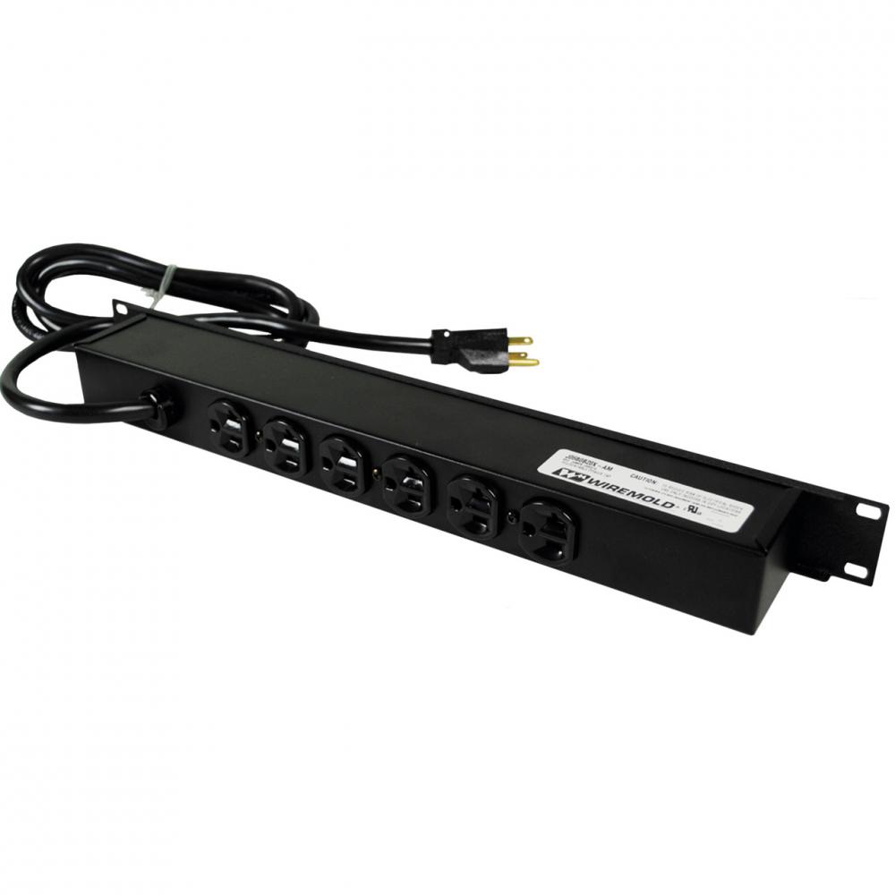 20A, 1U, 6R OL, SW, 6FT, BK