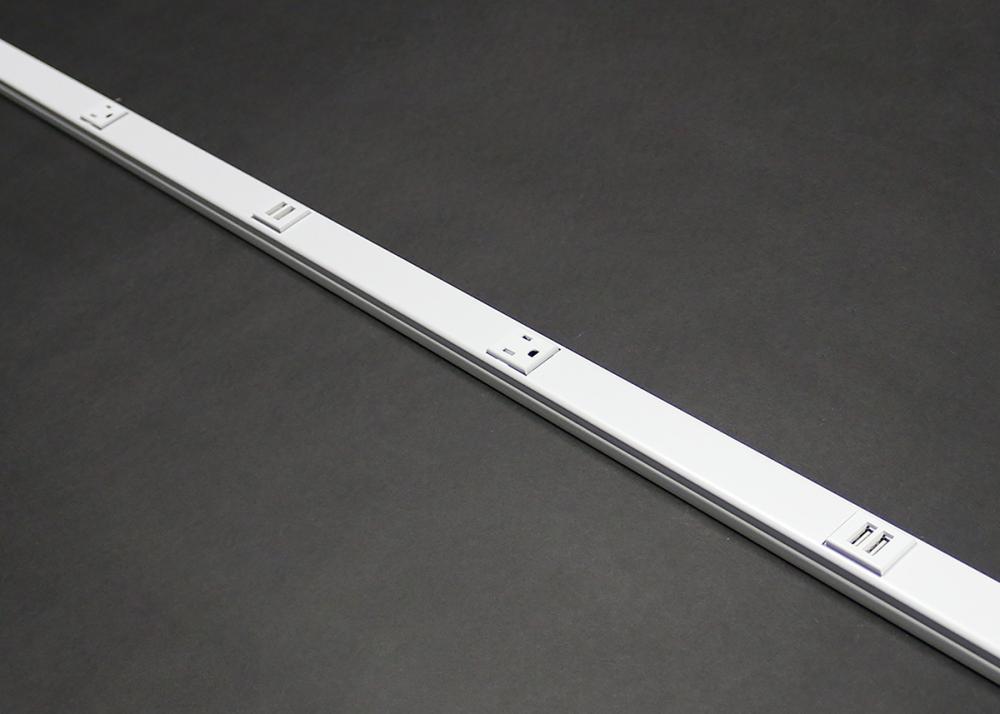 USB PLUGMOLD 5FT GY, 3 OUTLETS AND