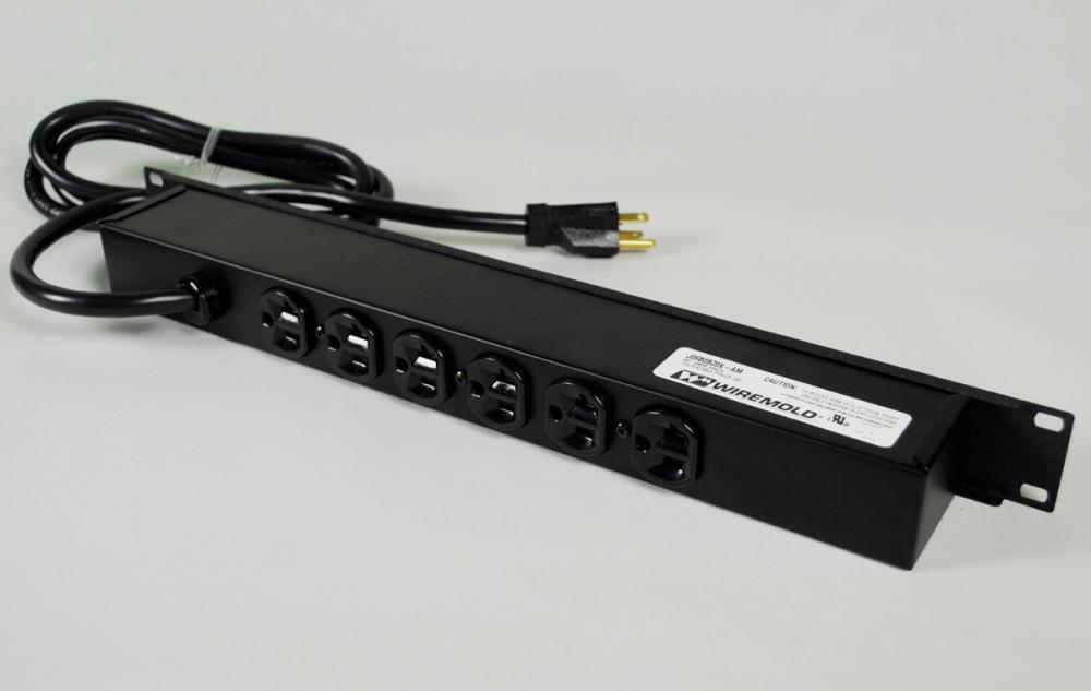 20A, 1U, 6R OL, 6FT, BK, AMMETER