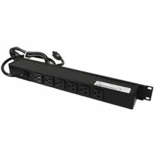 Legrand-Wiremold J06B0B20X - 20A, 1U, 6R OL, 6FT, BK