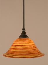 Toltec Company 23-DG-434 - One Light Dark Granite Firré Saturn Glass Down Pendant