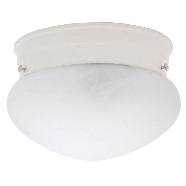 Two Light White Bowl Flush Mount