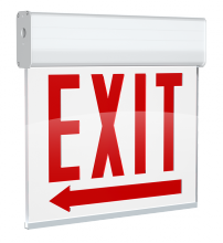 RAB Lighting EXITEDGE-1WPWLACH - EDGELIT CH EXIT 1FACE WH-P WH-H LEFT-ARW