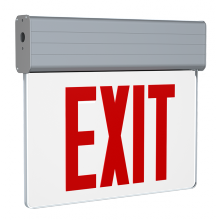 RAB Lighting EXITEDGE-WPSNY/E - NY EXIT 2FACE EM RED-L WH-P AL-H
