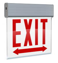 RAB Lighting EXITEDGE-1WPDACH/E - EDG CH EXIT 1FACE EM WH-P AL-H DOUBLEARW