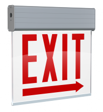 RAB Lighting EXITEDGE-1WPRACH/E - EDG CH EXIT 1FACE EM WH-P AL-H RIGHT-ARW