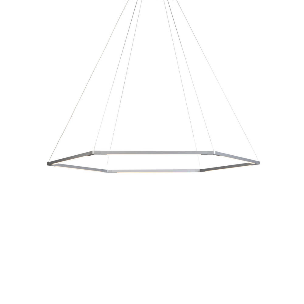 Z-Bar Pendant Small Honeycomb, Soft Warm, Silver, 36&#34; x 32&#34;