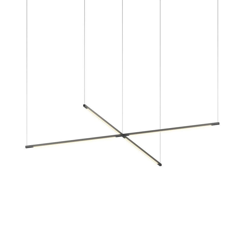 Z-Bar Pendant Medium Cross, Matte Black (24&#34; light bars)