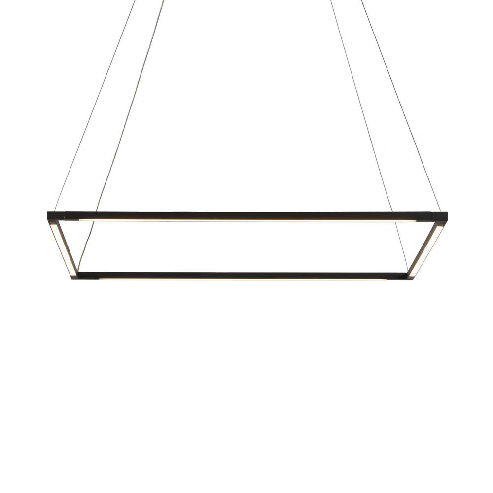Z-Bar Pendant Medium Square, Soft Warm, Matte Black, 26&#34; x 26&#34;