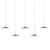Royyo Pendant (linear with 5 pendants), Chrome, Matte White Canopy