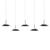 Royyo Pendant (linear with 5 pendants), Matte Black, Matte Black Canopy