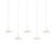 Royyo Pendant (linear with 5 pendants), Matte White with Gold, Matte White Canopy