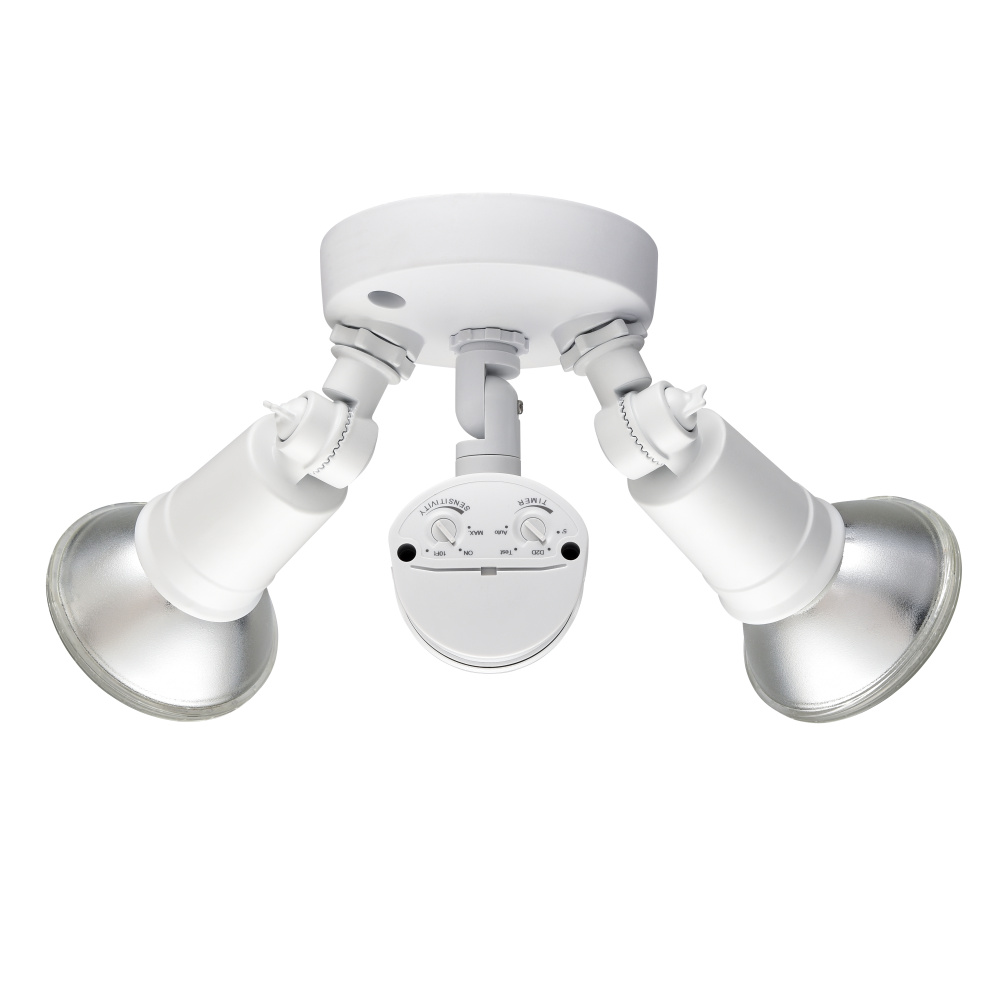 4.75&#34; High 2-Light Outdoor Security Flood Light - Powder Coated Matte White