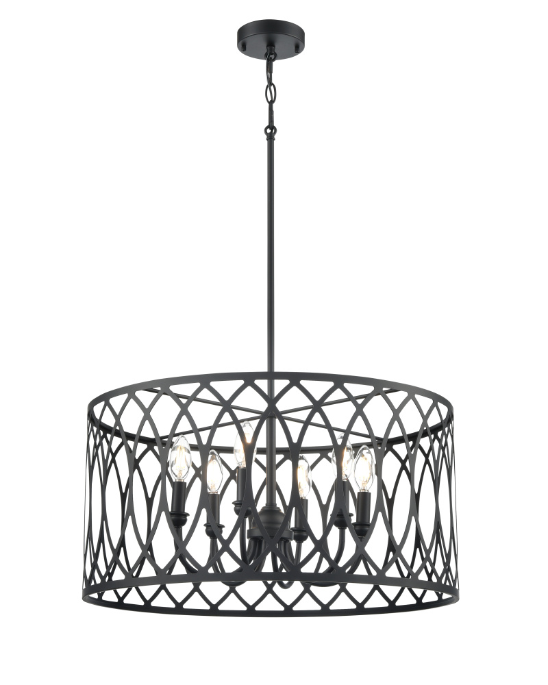 Arelyn 23&#34; Wide 6-Light Pendant - Matte Black