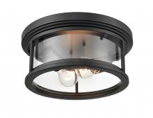 Millennium 4442-PBK - Bresley 2-Light Outdoor Flush Mount Powder Coated Black