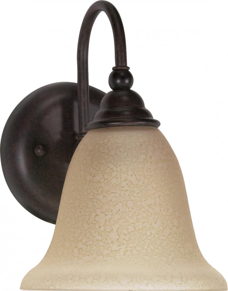1-Light 7&#34; Wall Mounted Vanity Light Fixture in Old Bronze Finish with Amber Water Glass
