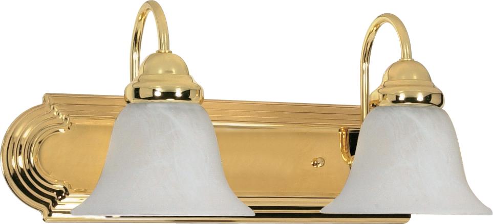 Ballerina - 2 Light 18&#34; Vanity with Alabaster Glass - Polished Brass Finish