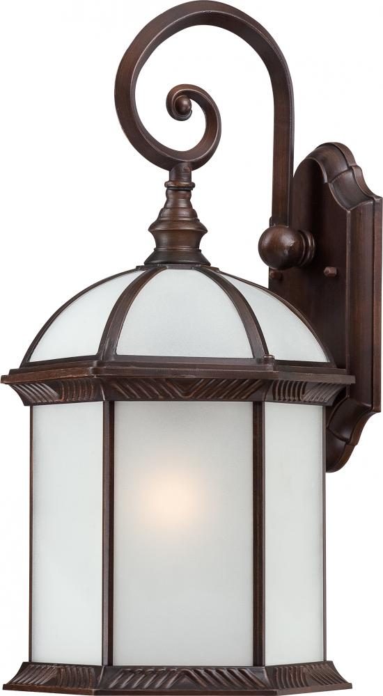 1-Light 19&#34; Outdoor Wall Sconce in Rustic Bronze Finish with Frosted Beveled Glass and (1) 26W