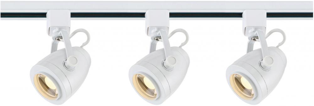 Track Lighting Kit - 12 Watt LED per Head - 3000K - 4 foot Track - 36 degree - Pinch back shape -