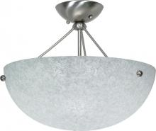 Nuvo 60/132 - 3-Light 16&#34; Semi Flush Ceiling Light Fixture in Brushed Nickel Finish with Water Spot Glass