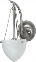 Nuvo 60/134 - 1-Light 6&#34; Wall Mounted Vanity Fixture in Brushed Nickel Finish with Water Spot Glass