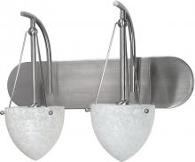 Nuvo 60/135 - 2-Light 18&#34; Wall Mounted Vanity Fixture in Brushed Nickel Finish with Water Spot Glass