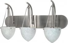 Nuvo 60/136 - 3-Light 24&#34; Wall Mounted Vanity Fixture in Brushed Nickel Finish with Water Spot Glass