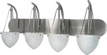 Nuvo 60/137 - 4-Light 30&#34; Wall Mounted Vanity Fixture in Brushed Nickel Finish with Water Spot Glass