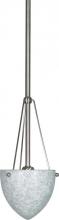Nuvo 60/138 - 1-Light 6&#34; Mini Pendant with Hang-Straight Canopy in Brushed Nickel Finish with Water Spot Glass
