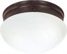 Nuvo 60/2634 - 2-Light Medium Flush Mount Ceiling Light in Old Bronze Finish with Alabaster Mushroom Glass and (2)