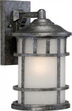 Nuvo 60/5732 - 1-Light 8&#34; Wall Mounted Outdoor Fixture in Aged Silver Finish and Frosted Seeded Glass