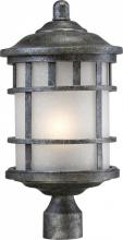 Nuvo 60/5735 - 1-Light 9.5&#34; Post Mounted Outdoor Fixture in Aged Silver Finish and Frosted Seeded Glass