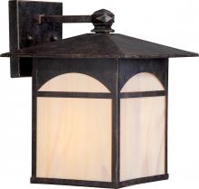 Nuvo 60/5752 - 1-Light 9&#34; Wall Mounted Outdoor Fixture in Umber Bronze Finish and Honey Stained Glass