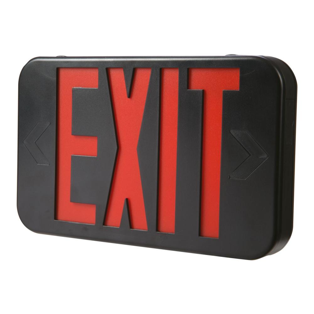 PLASTIC EXIT,GREEN LETTERS,AC ONLY,BLACK