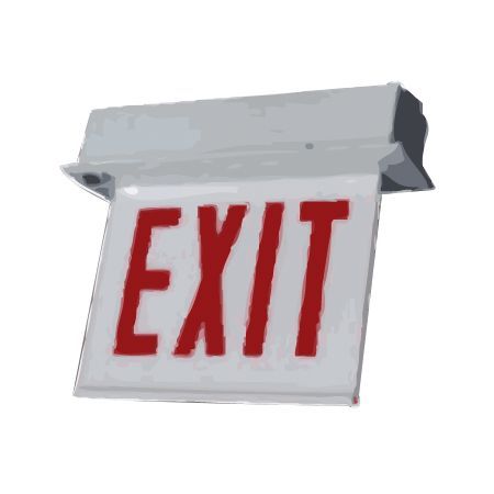REC EXIT AL TRIM,BAT,RED/WT,1 FACE,2