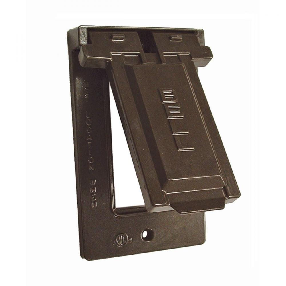 1G VERTICAL WP COVER GFCI - BRONZE