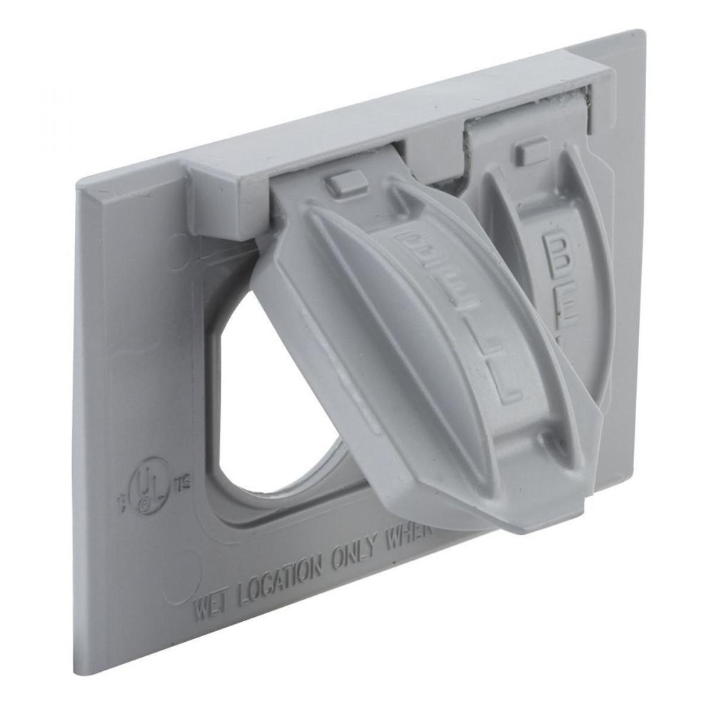 1G HORIZONTAL WP COVER DUPLEX - GRAY