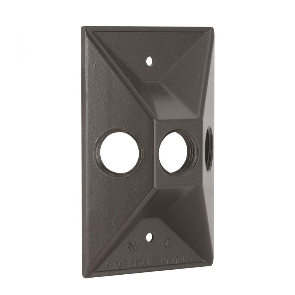 1G WP CLUSTER CVR (3) 1/2 IN. OUTLETS BZ