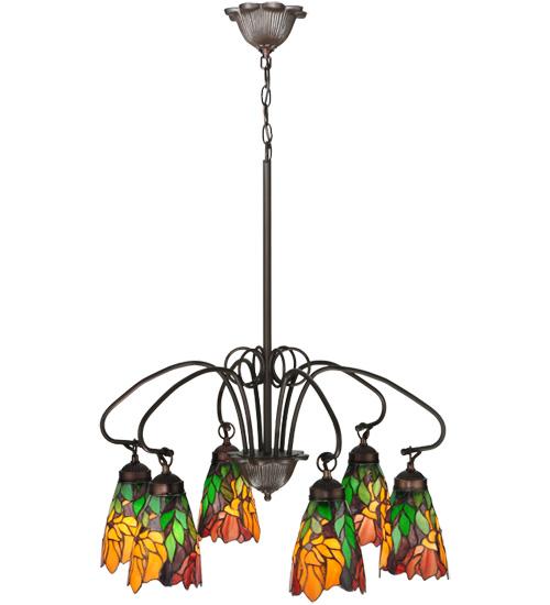 26&#34; Wide Iris 6 Light Chandelier